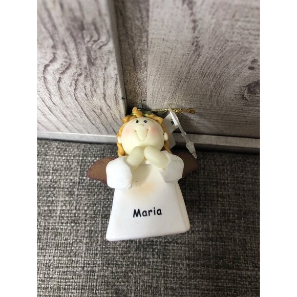 Encore Group Poly Angel Christmas Tree Ornament Personalized with Maria Name - Picture 4 of 4